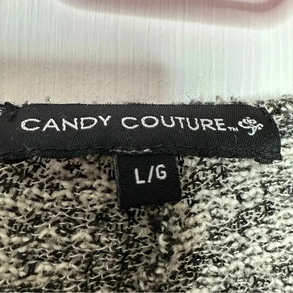 Candy Couture Sweater Heathered Black & White Size Large - Picture 6 of 16